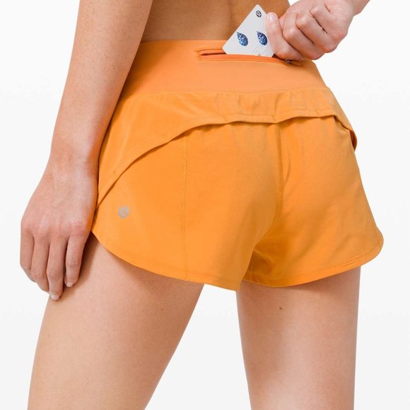 orange lulu lemon shorts